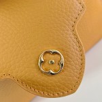 Louis Vuitton Capucines Mini Handbag, M23703, Orange Taurillon Leather, Detachable Shoulder Strap