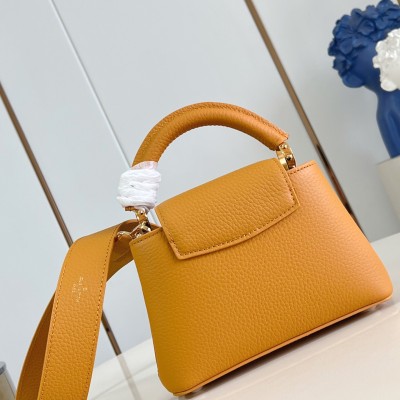 Louis Vuitton - Capucines Mini Handbag M23703 Orange Taurillon Leather Removable Shoulder Strap