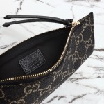 Gucci 865452 Apricot Black Leather Tote Bag