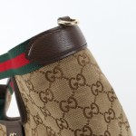 Gucci 865452 Apricot Black Leather Tote Bag