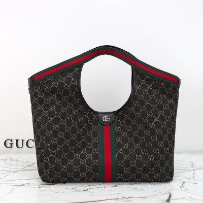 Gucci - 860845 / 853971 Black Denim Tote Bag (Small & Large)Premium Replica