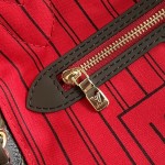 Louis Vuitton Neverfull N40600 Small Tote Bag in Damier Ebene Canvas with Leather Trims