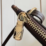 Louis Vuitton Neverfull N40600 Small Tote Bag in Damier Ebene Canvas with Leather Trims