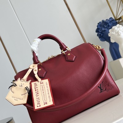 Louis Vuitton - Speedy Soft 30 M25766 Travels With Grace Coddington Series Leather with Cat-Shaped Keychain