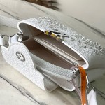 Louis Vuitton Capucines Mini Handbag from the Extraordinary Collection with Embroidered Sequin Floral Design and Gold-Tone Hardware