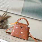 Louis Vuitton Capucines Mini Handbag from LV Travels With Series featuring Grace Coddington's Cat Illustration