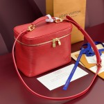 Louis Vuitton Nice Nano Cosmetic Bag in Epi Leather with Double Zip and Washable Fabric Lining