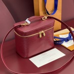 Louis Vuitton Nice Nano Cosmetic Bag in Epi Leather with Double Zip and Washable Fabric Lining