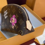 Louis Vuitton Pochette Cosmétique Small Cosmetic Bag in Monogram Yh Canvas with Flat Bottom Design