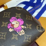 Louis Vuitton Pochette Cosmétique Small Cosmetic Bag in Monogram Yh Canvas with Flat Bottom Design