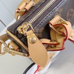 Louis Vuitton Nano Speedy Handbag M15330, Monogram Canvas, Vivienne Illustration and Keychain