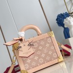 Louis Vuitton Petite Valise M14592 Meowgram Linen Canvas with Cat Motif and Hand-painted LV Label