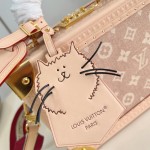 Louis Vuitton Petite Valise M14592 Meowgram Linen Canvas with Cat Motif and Hand-painted LV Label