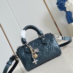 Louis Vuitton Nano Speedy M27107 in Monogram Empreinte Leather with Rolled Leather Handles and Lock Detail