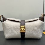 Louis Vuitton Pochette Mia M26245 in Wool with Monogram Canvas Trimmings and S-lock Magnetic Clasp