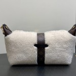 Louis Vuitton Pochette Mia M26245 in Wool with Monogram Canvas Trimmings and S-lock Magnetic Clasp