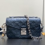 Louis Vuitton Pochette Métis East West M26456 in Monogram Empreinte with S-lock, Gradient Silk Print, and Chain Shoulder Strap