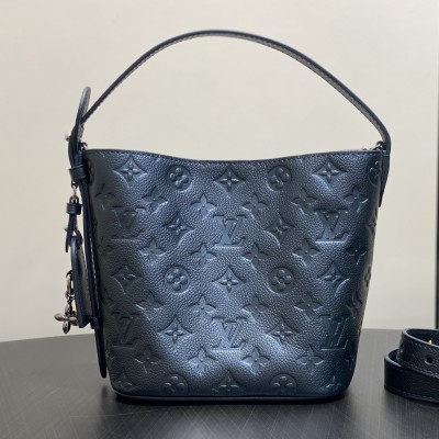 Louis Vuitton - M26430 Pearl Blue All Leather Embossed “All in BB” Bucket Bag