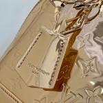 Louis Vuitton Alma BB Bag Gold Mirror Silver Patent Leather