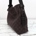 Gucci Brown Canvas Tote with Gray-Green and White Leather – Model 850926 / 850546