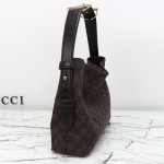 Gucci Brown Canvas Tote with Gray-Green and White Leather – Model 850926 / 850546