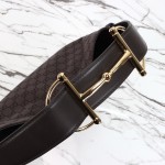 Gucci Brown Canvas Tote with Gray-Green and White Leather – Model 850926 / 850546