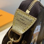 Louis Vuitton Mini Pochette Accessories M15328 with Vivienne Print, Monogram Canvas, and Chain Hook