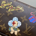 Louis Vuitton Mini Pochette Accessories M15328 with Vivienne Print, Monogram Canvas, and Chain Hook