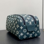 Louis Vuitton Dopp Kit Green Monogram Shadow Leather