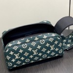 Louis Vuitton Dopp Kit Green Monogram Shadow Leather