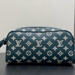 Louis Vuitton Dopp Kit Green Monogram Shadow Leather