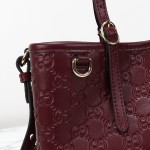 Gucci 815214 Red Embossed Leather Shoulder Bag Original Leather