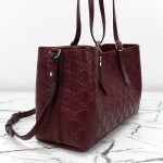 Gucci 815214 Red Embossed Leather Shoulder Bag Original Leather