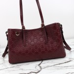 Gucci 815214 Red Embossed Leather Shoulder Bag Original Leather