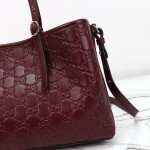 Gucci 815214 Red Embossed Leather Shoulder Bag Original Leather