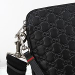 Gucci 850214 Black GG Embossed Leather Handbag Original Leather