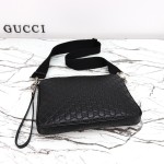 Gucci 850214 Black GG Embossed Leather Handbag Original Leather