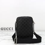 Gucci 850242 Black Embossed Leather Shoulder Bag