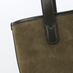 Gucci 834465 Matte Leather Tote Bag Gray Green Burgundy Original Leather