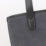 Gucci 834465 Matte Leather Tote Bag Gray Green Burgundy Original Leather