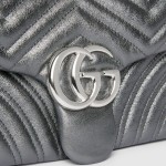 Gucci Silver and Black-Silver Leather Shoulder Bag – Models 837280 / 854863