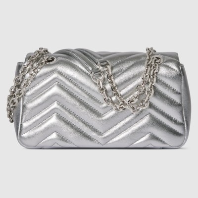 Gucci - Silver & Black-Silver Leather Shoulder Bag – Models 837280/854863