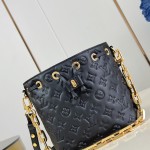 Louis Vuitton M26216 Black & M26530 Pink Coussin Bucket Bag Front View