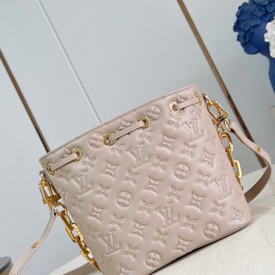 Louis Vuitton - M26216 Black & M26530 Pink Monogram Embossed Lambskin Bucket Bag – Coussin Collection