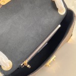 Louis Vuitton East West Trunkie M27266 Monogram Bag with White/Black Chain, Leather Lock and S-lock