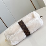 Louis Vuitton Pochette Mia Bag Australian Wool with Monogram Canvas Trim and S-lock Magnetic Closure