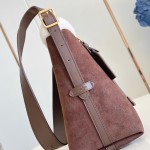 Louis Vuitton LV Ski CarryAll Small Handbag - Chocolate Suede Calf Leather