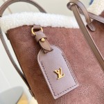 Louis Vuitton LV Ski CarryAll Small Handbag - Chocolate Suede Calf Leather