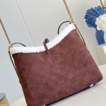 Louis Vuitton LV Ski CarryAll Small Handbag - Chocolate Suede Calf Leather