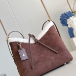 Louis Vuitton LV Ski CarryAll Small Handbag - Chocolate Suede Calf Leather